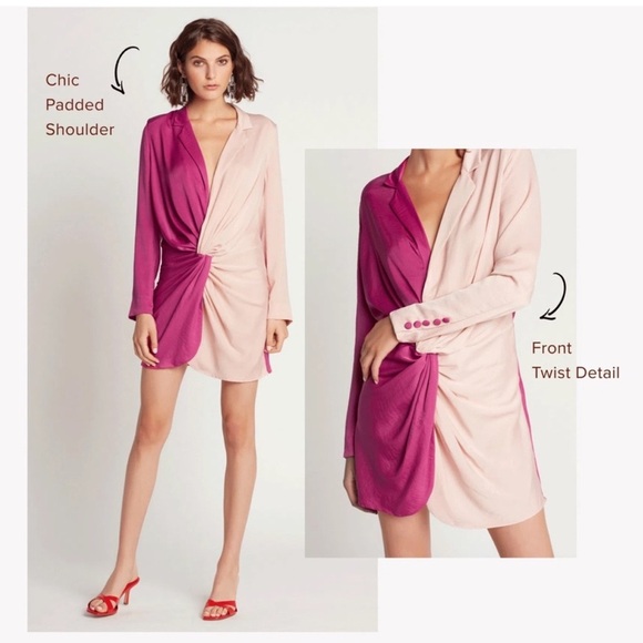 Choosy two toned pink long sleeve dress size 2 - Picture 1 of 2